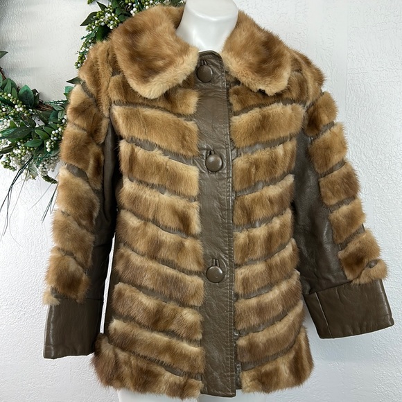 Vintage Jackets & Blazers - Mink & Leather Fur Jacket / Vintage